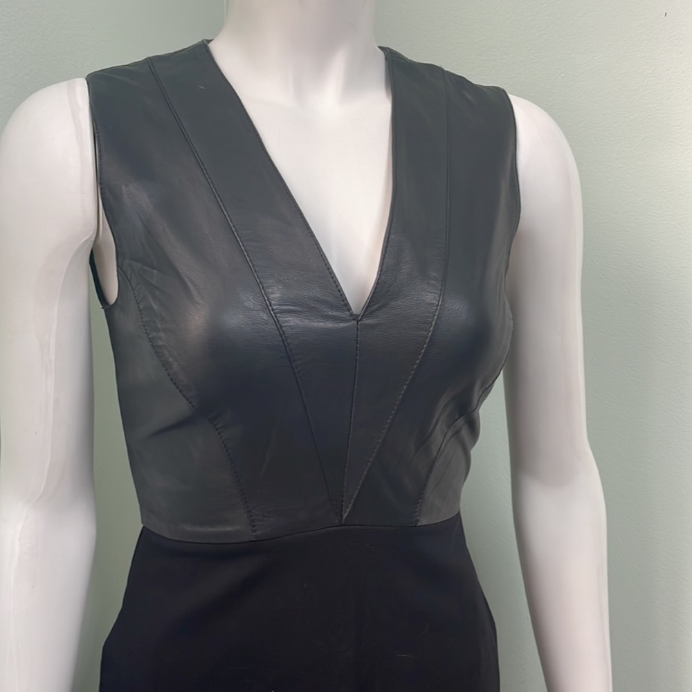 Reiss Tennyson Black Leather Dress - Picture 4 of 11